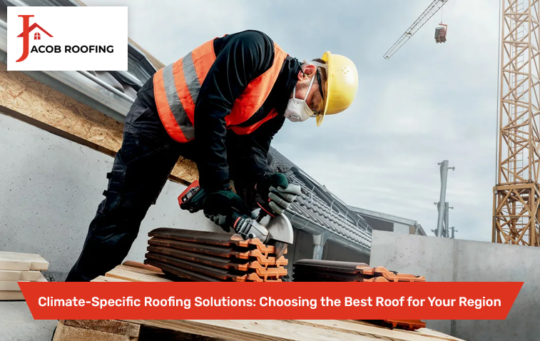 Roofer installing climate-specific roofing solutions